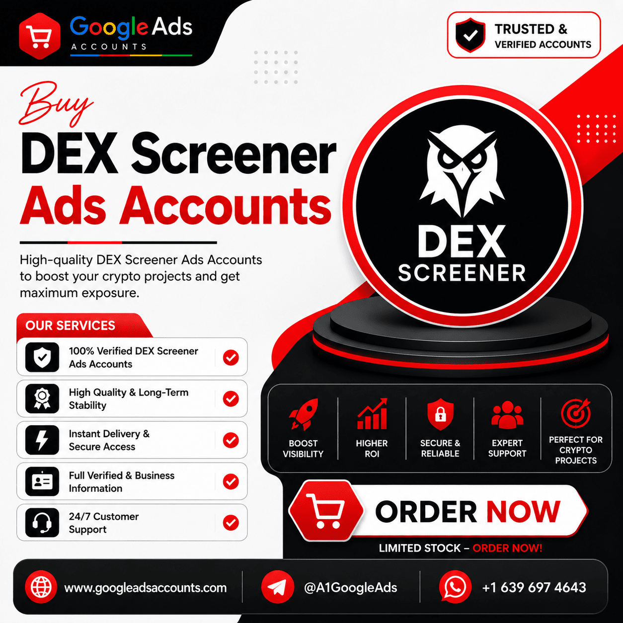 Buy DEX Screener Ads Accounts